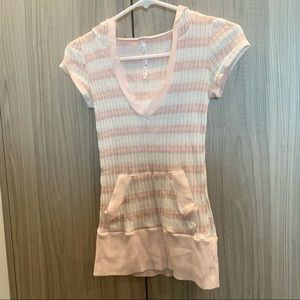 ‼️ 2/$15 Korean Brand Knit Pink White Top